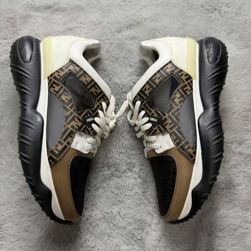 Fendi - "Fancy" Chunky Runner Sneaker FF Monogram Zucca Brown Mens Size 10